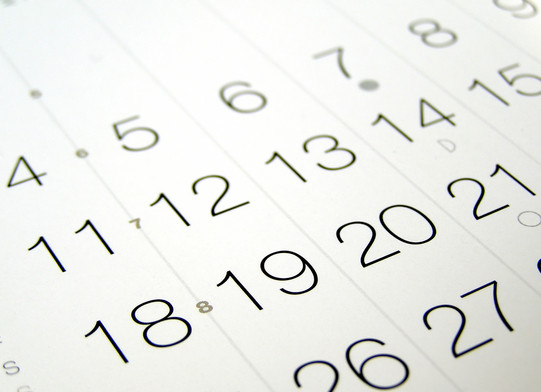 Kalendertage Zahlen aus einem Kalender im Detail